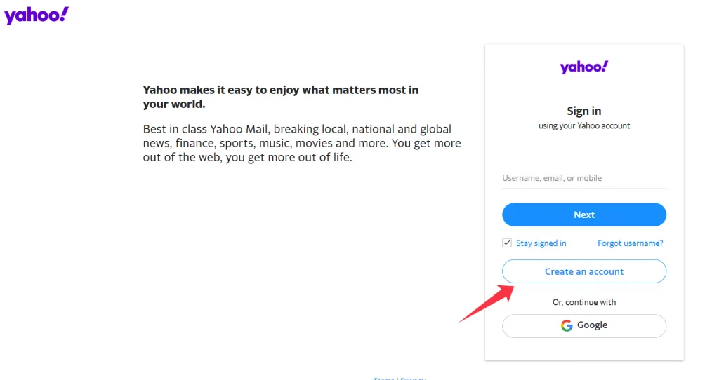 You can now sign up for a Yahoo account with any email address