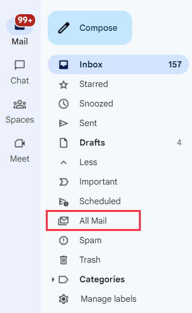 all mail gmail