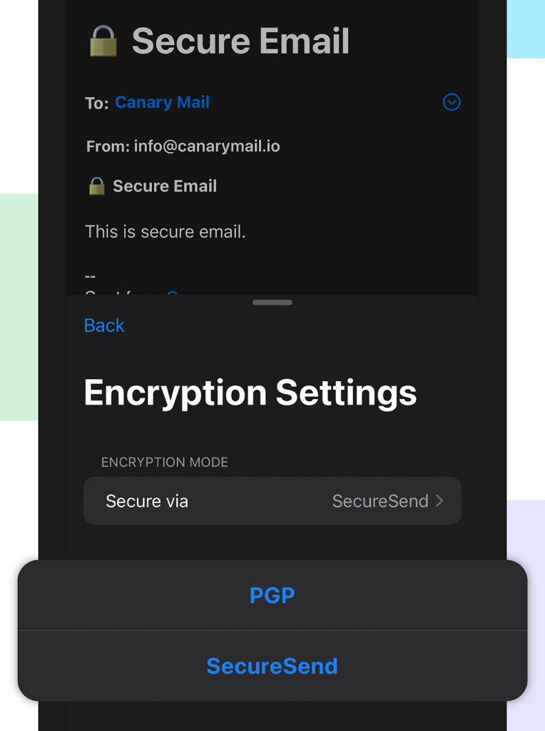 Secure send encryption