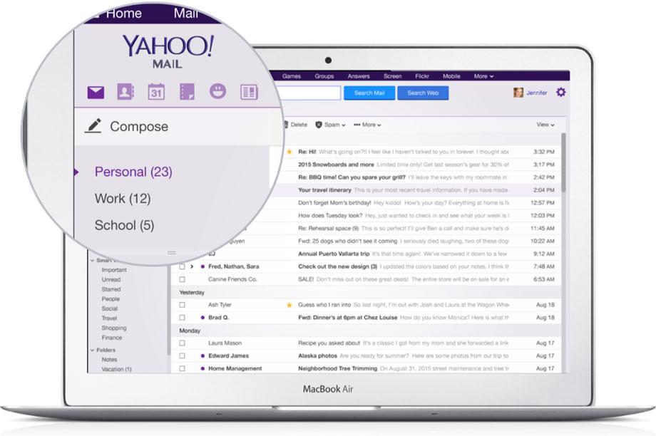 Yahoo Mail offers webmail services