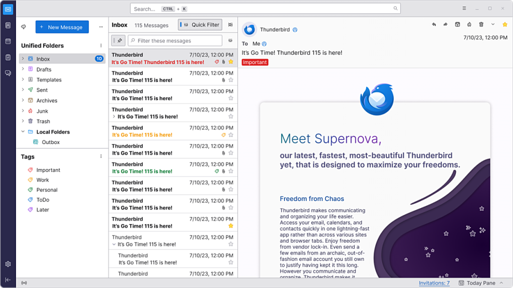 Mozilla Thunderbird email client
