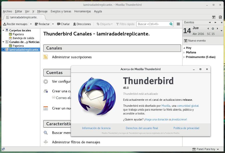 Thunderbird почтовое приложение