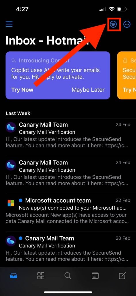 Filtering Messages In Canary On Ios Help Canary Mail