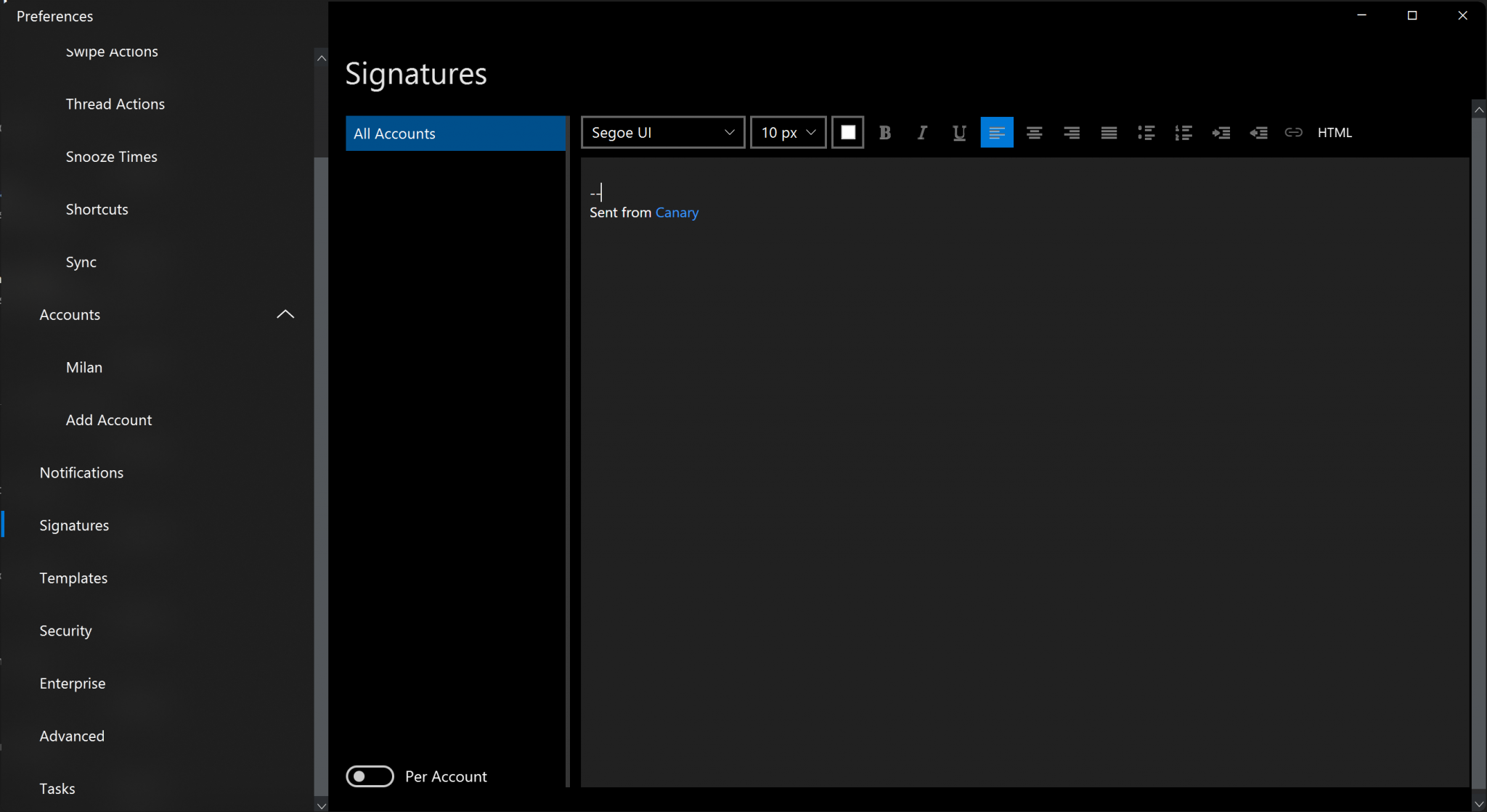 canary mail windows 7